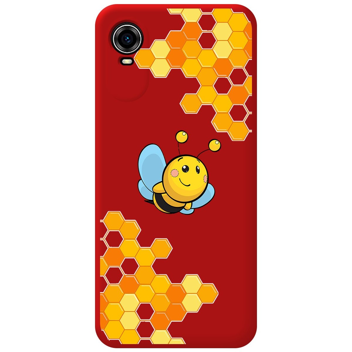 Funda Silicona Líquida Roja para ZTE Blade A31 Plus diseño Abeja Dibujos