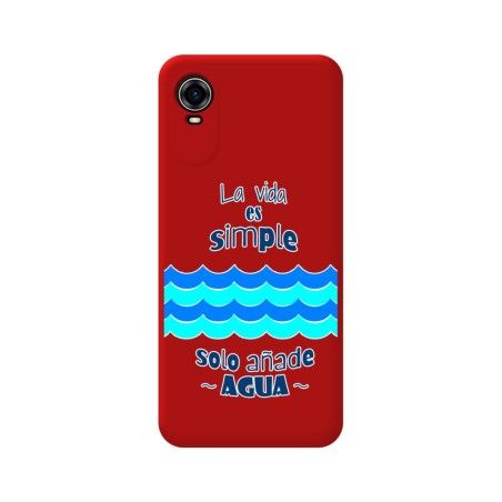 Funda Silicona Líquida Roja para ZTE Blade A31 Plus diseño Agua Dibujos