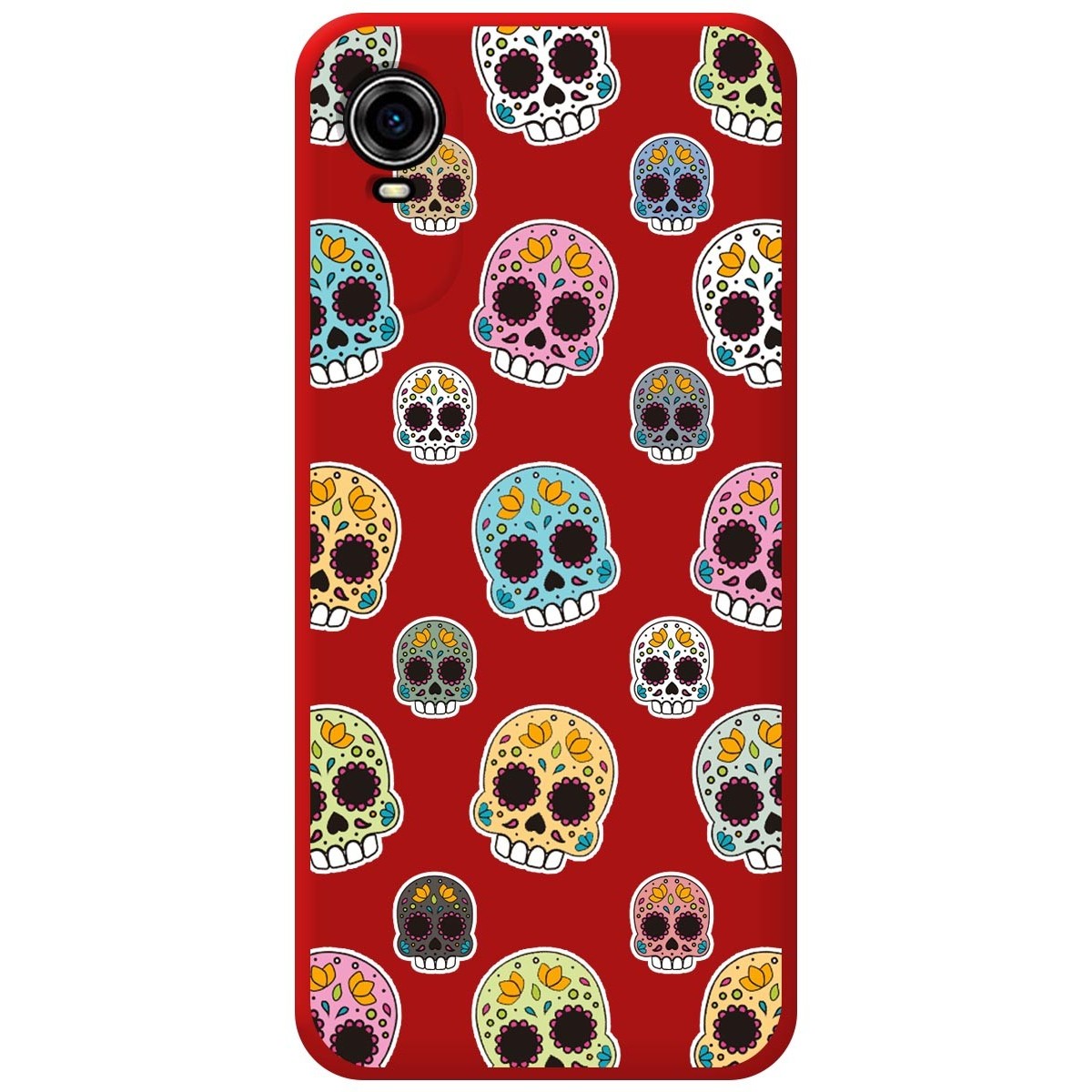 Funda Silicona Líquida Roja para ZTE Blade A31 Plus diseño Catrina Dibujos