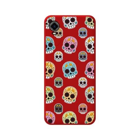 Funda Silicona Líquida Roja para ZTE Blade A31 Plus diseño Catrina Dibujos