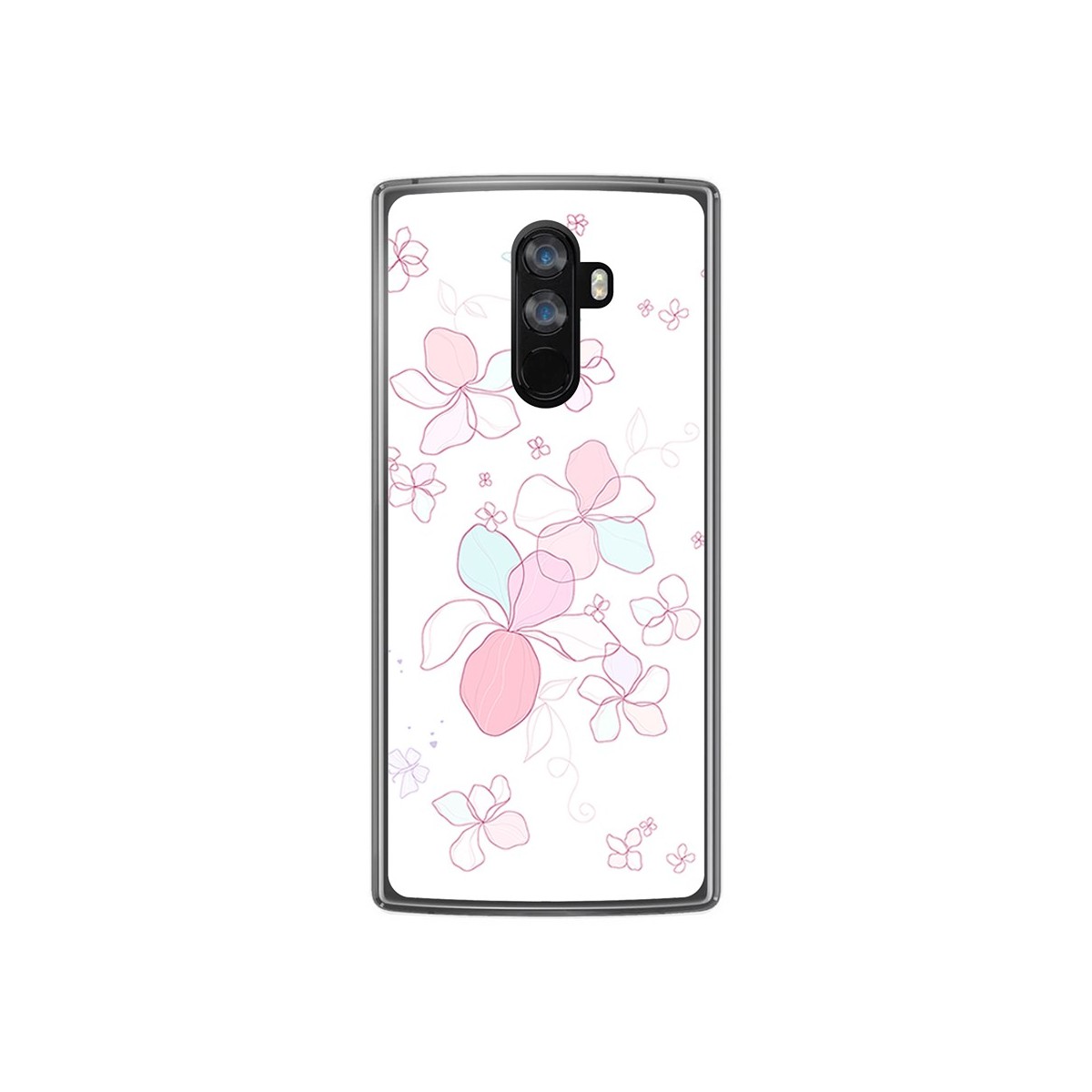 Funda Gel Tpu para Doogee Mix 2 Diseño Flores Minimal Dibujos