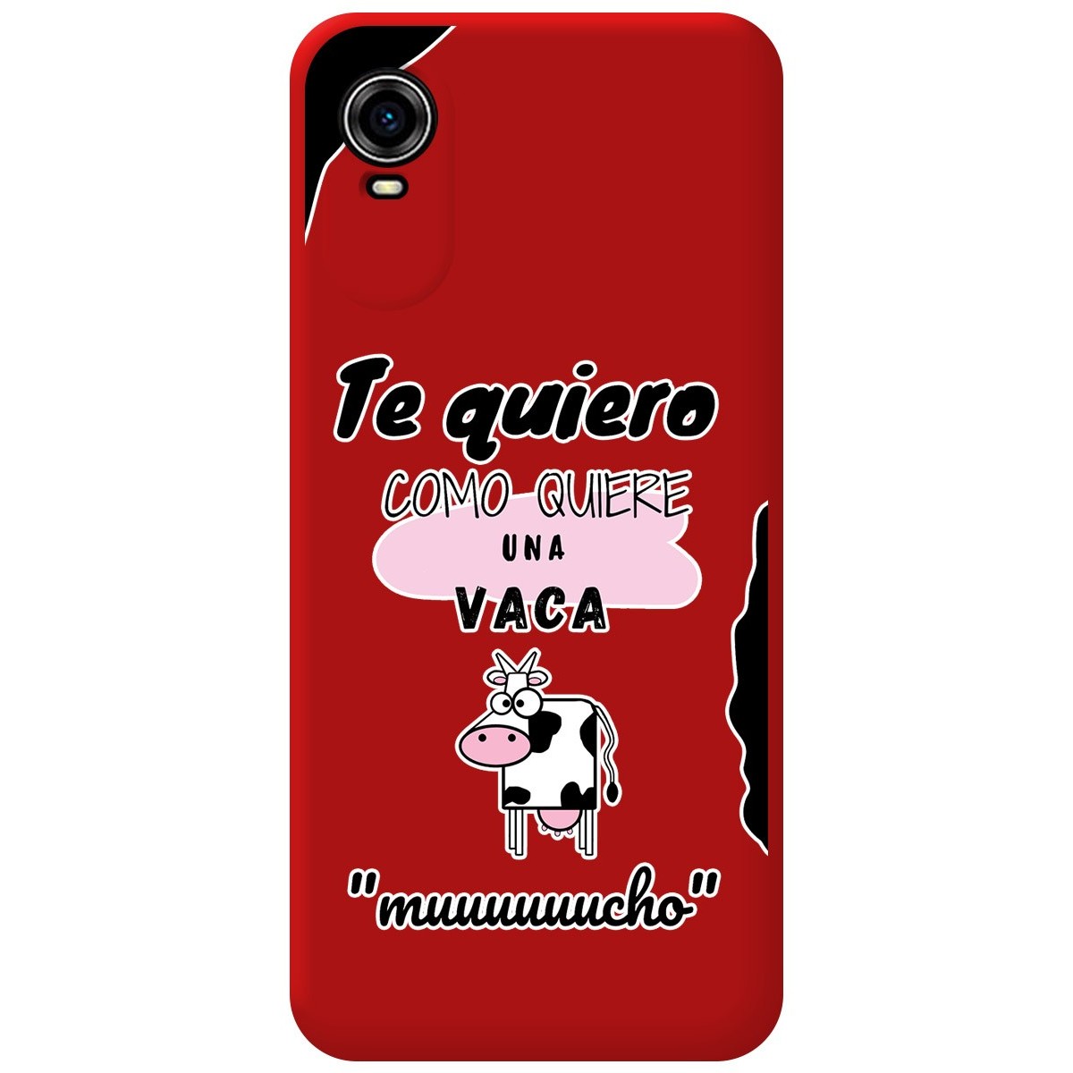 Funda Silicona Líquida Roja para ZTE Blade A31 Plus diseño Vaca Dibujos