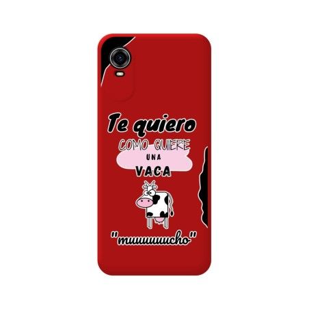 Funda Silicona Líquida Roja para ZTE Blade A31 Plus diseño Vaca Dibujos