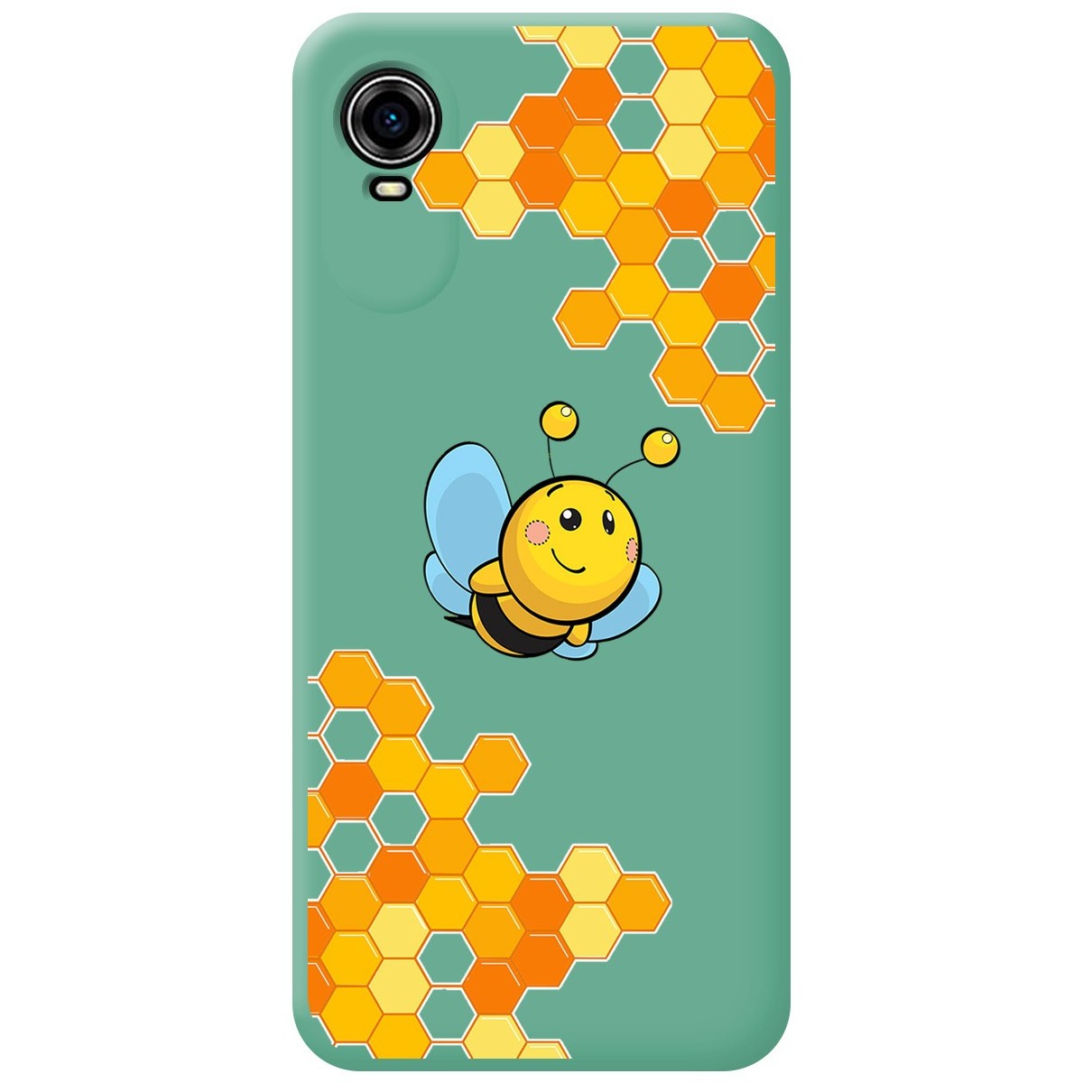 Funda Silicona Líquida Verde para ZTE Blade A31 Plus diseño Abeja Dibujos