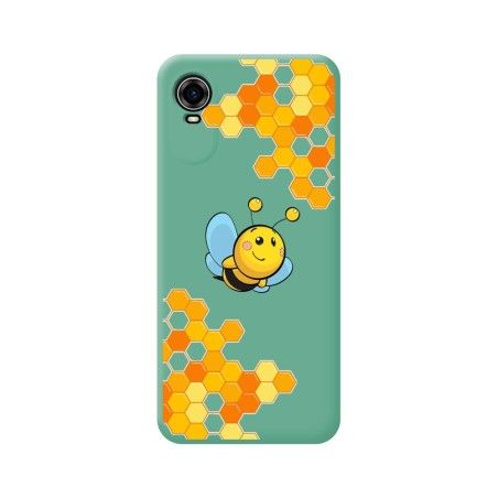 Funda Silicona Líquida Verde para ZTE Blade A31 Plus diseño Abeja Dibujos