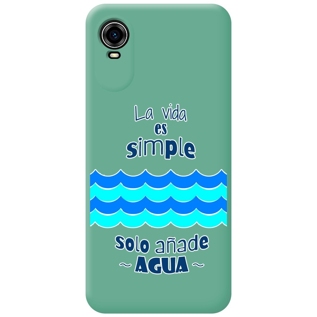 Funda Silicona Líquida Verde para ZTE Blade A31 Plus diseño Agua Dibujos