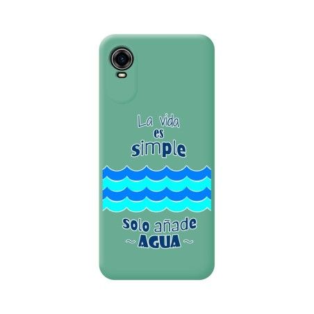Funda Silicona Líquida Verde para ZTE Blade A31 Plus diseño Agua Dibujos