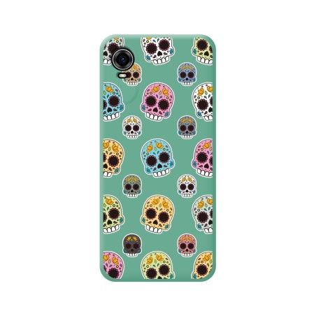 Funda Silicona Líquida Verde para ZTE Blade A31 Plus diseño Catrina Dibujos