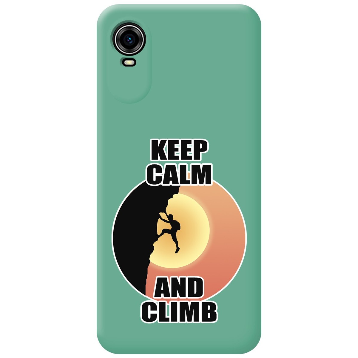 Funda Silicona Líquida Verde para ZTE Blade A31 Plus diseño Hombre Escalada Dibujos