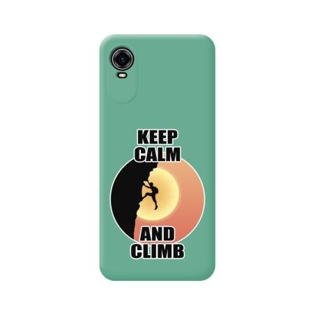 Funda Silicona Líquida Verde para ZTE Blade A31 Plus diseño Hombre Escalada Dibujos