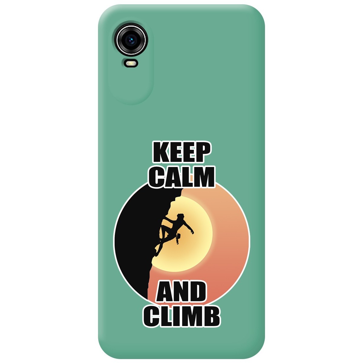 Funda Silicona Líquida Verde para ZTE Blade A31 Plus diseño Mujer Escalada Dibujos