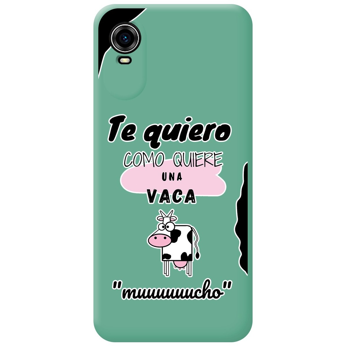 Funda Silicona Líquida Verde para ZTE Blade A31 Plus diseño Vaca Dibujos