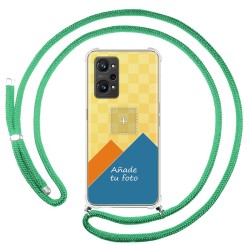 Personaliza tu Funda Colgante Transparente para Realme GT Neo 3T 5G con Cordon Verde Agua Dibujo Personalizada