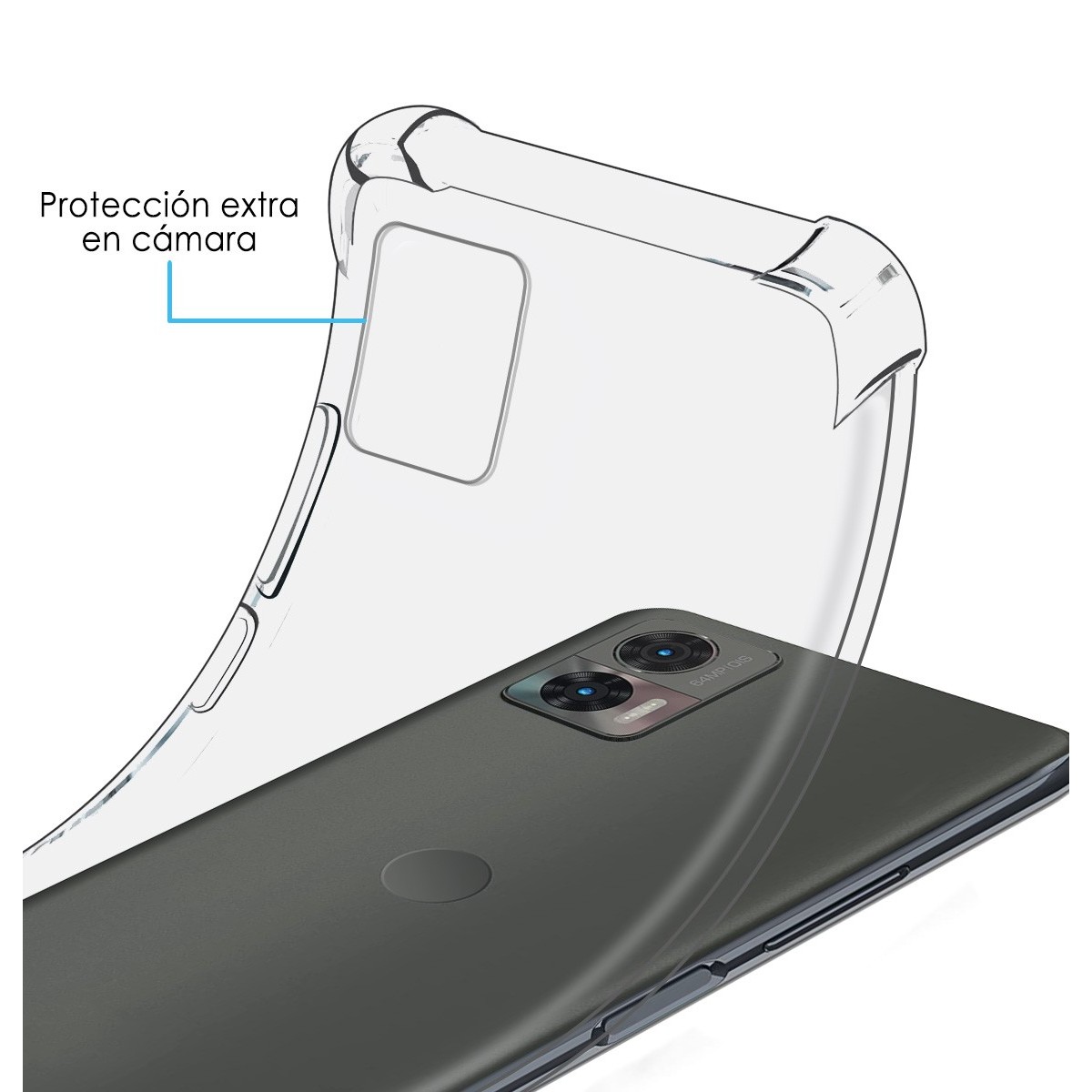 Funda Silicona Antigolpes Transparente para Motorola Edge 30 Neo 5G