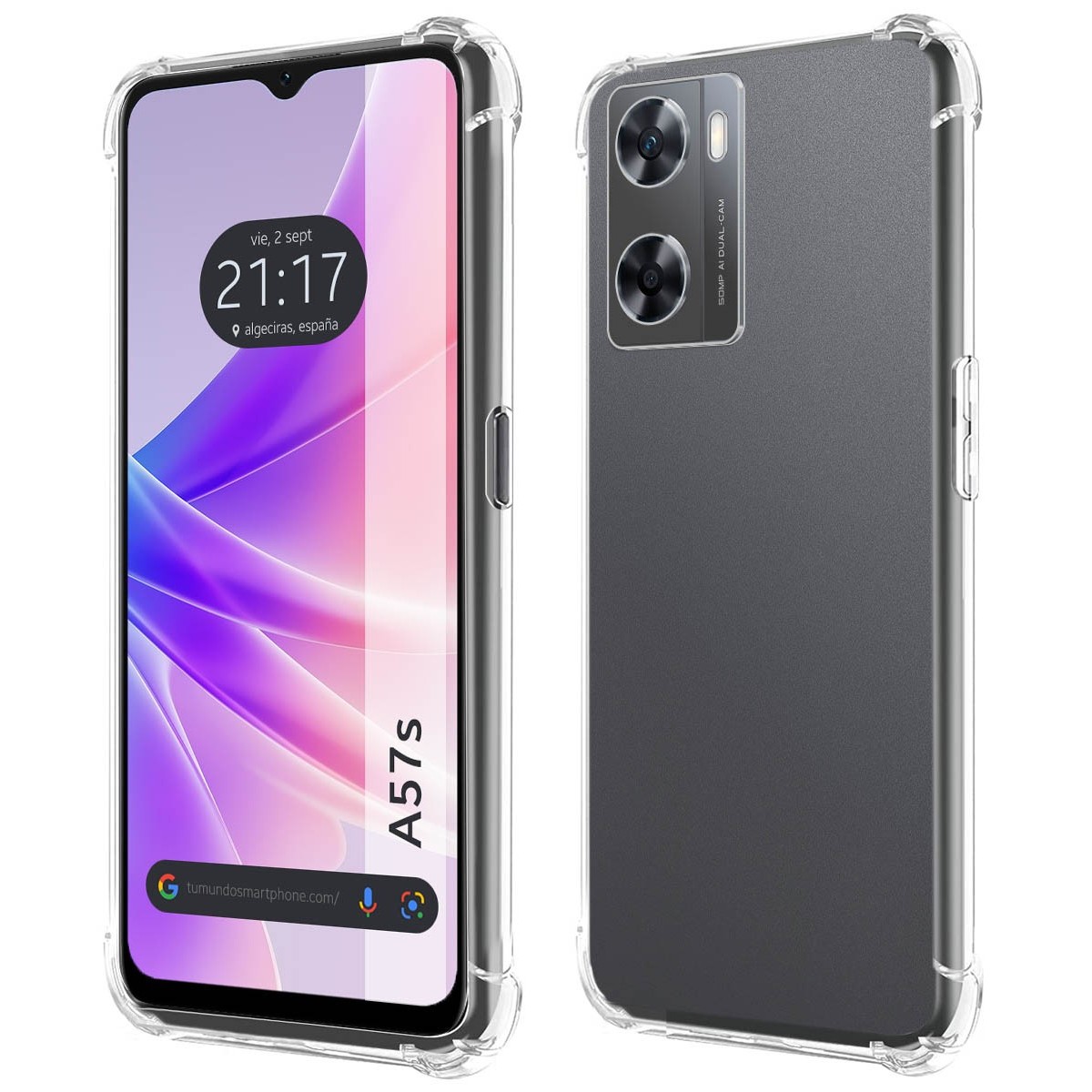 Funda Silicona Antigolpes Transparente para Oppo A57s