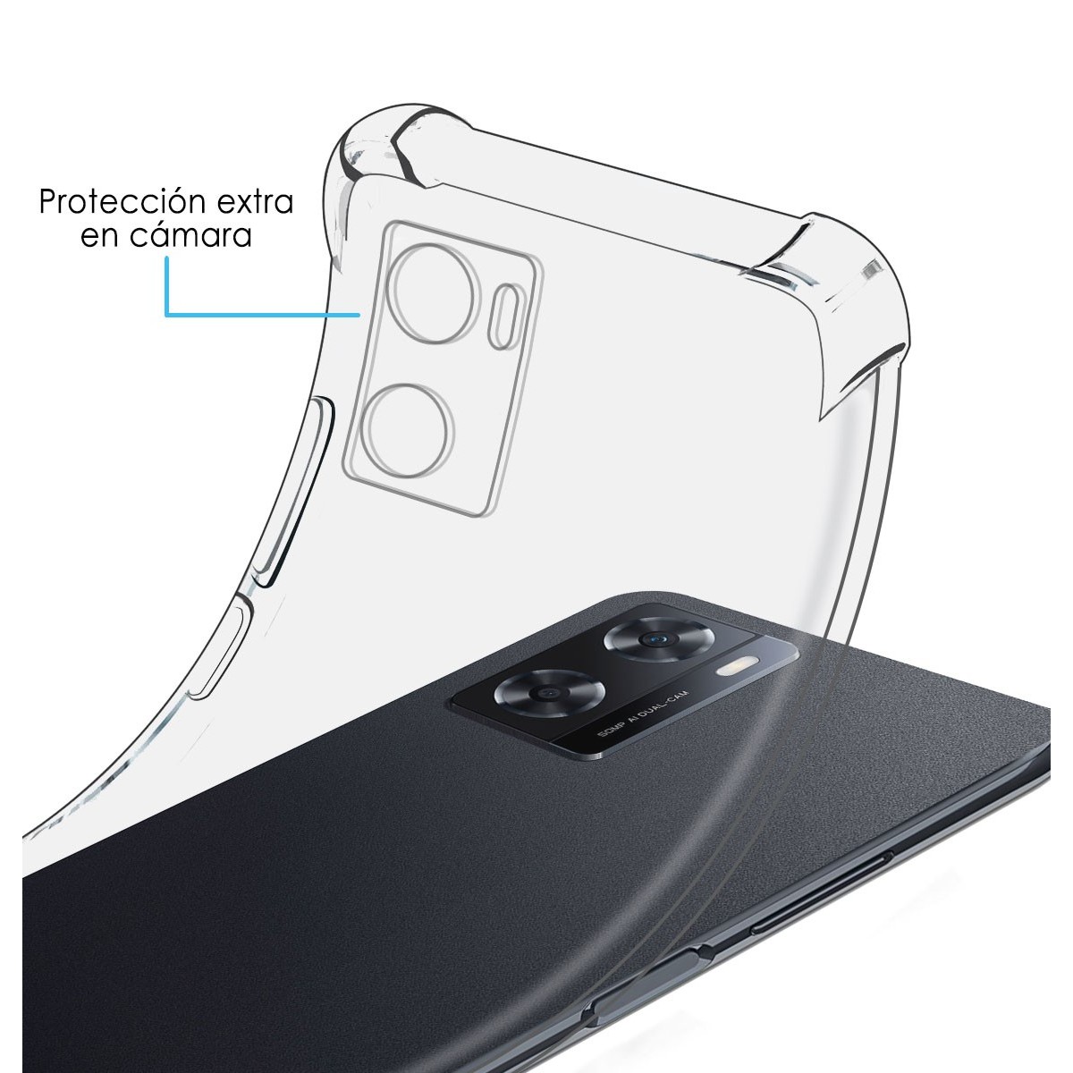 Funda Silicona Antigolpes Transparente para Oppo A57s
