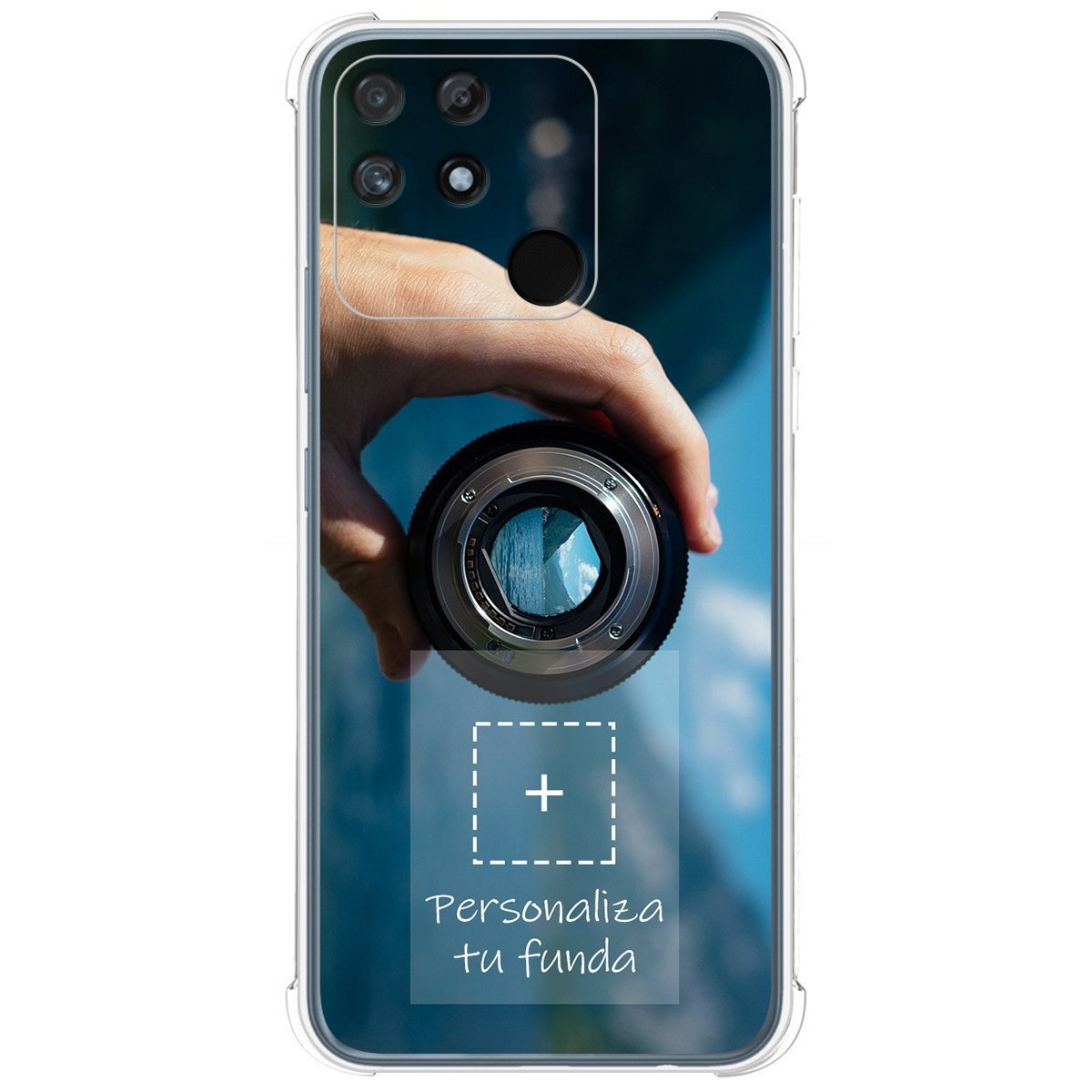 Personaliza tu Funda Silicona AntiGolpes Transparente con tu Fotografía para Realme Narzo 50A Dibujo Personalizada