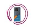 Personaliza tu Funda Colgante Transparente para Realme Narzo 50A con Cordon Rosa Fucsia Dibujo Personalizada