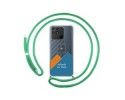 Personaliza tu Funda Colgante Transparente para Realme Narzo 50A con Cordon Verde Agua Dibujo Personalizada