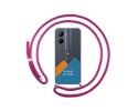 Personaliza tu Funda Colgante Transparente para Realme C33 con Cordon Rosa Fucsia Dibujo Personalizada