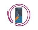 Personaliza tu Funda Colgante Transparente para Motorola Moto G42 4G con Cordon Rosa Fucsia Dibujo Personalizada