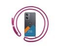 Personaliza tu Funda Colgante Transparente para Oppo A57s con Cordon Rosa Fucsia Dibujo Personalizada