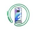 Funda Colgante Transparente para Realme C33 con Cordon Verde Agua