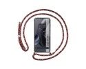Funda Colgante Transparente para Motorola Edge 30 Neo 5G con Cordon Rosa / Dorado