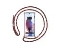 Funda Colgante Transparente para Motorola Edge 30 Ultra 5G con Cordon Rosa / Dorado