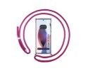 Funda Colgante Transparente para Motorola Edge 30 Ultra 5G con Cordon Rosa Fucsia