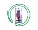 Funda Colgante Transparente para Motorola Edge 30 Ultra 5G con Cordon Verde Agua