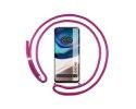 Funda Colgante Transparente para Motorola Moto G42 4G con Cordon Rosa Fucsia
