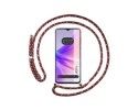 Funda Colgante Transparente para Oppo A57s con Cordon Rosa / Dorado