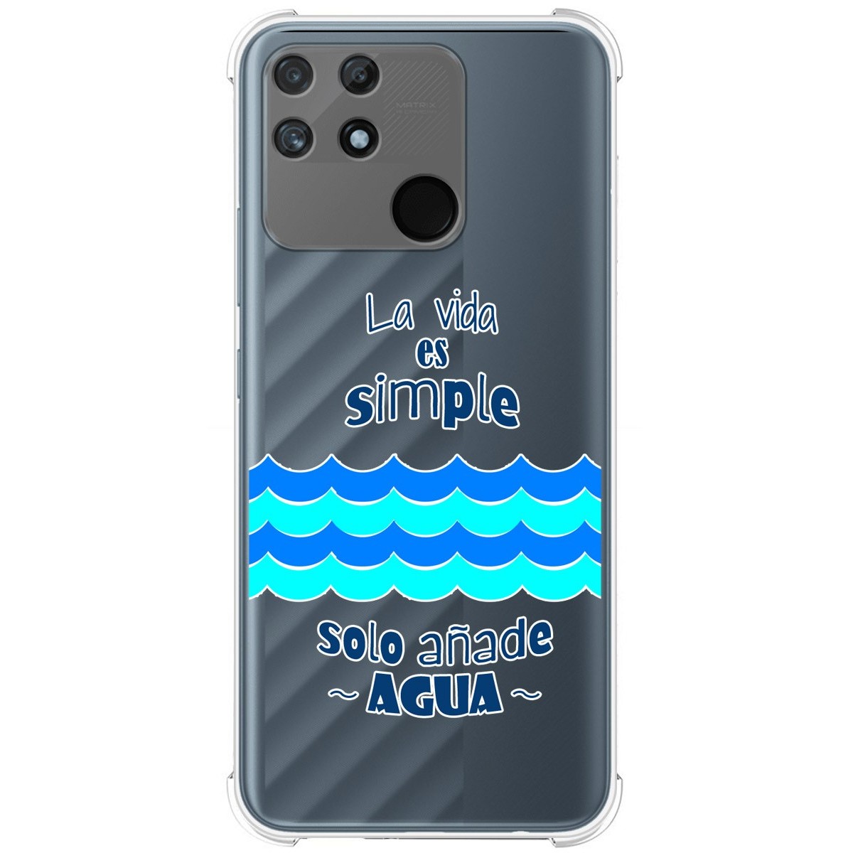Funda Silicona Antigolpes para Realme Narzo 50A diseño Agua Dibujos