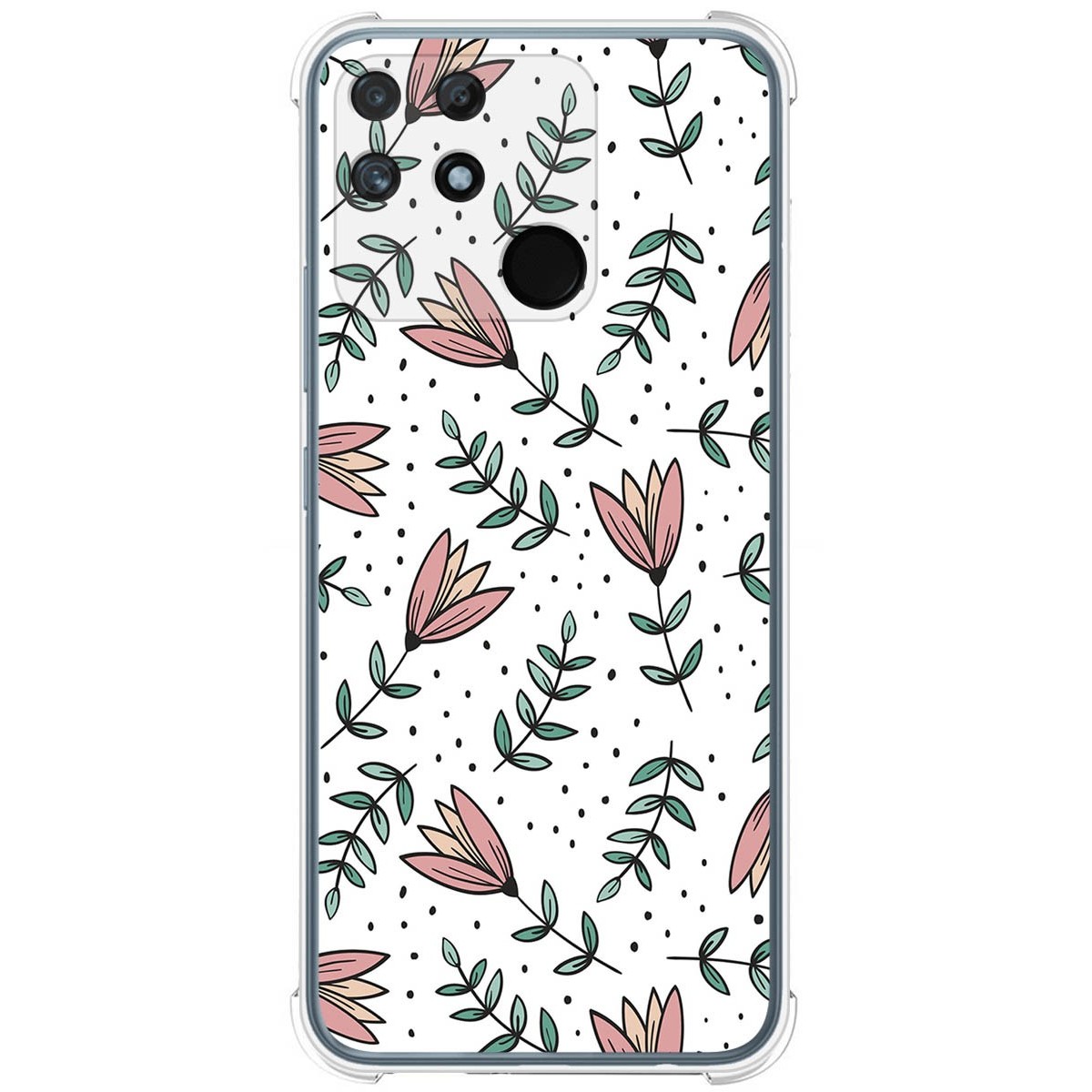 Funda Silicona Antigolpes para Realme Narzo 50A diseño Flores 01 Dibujos