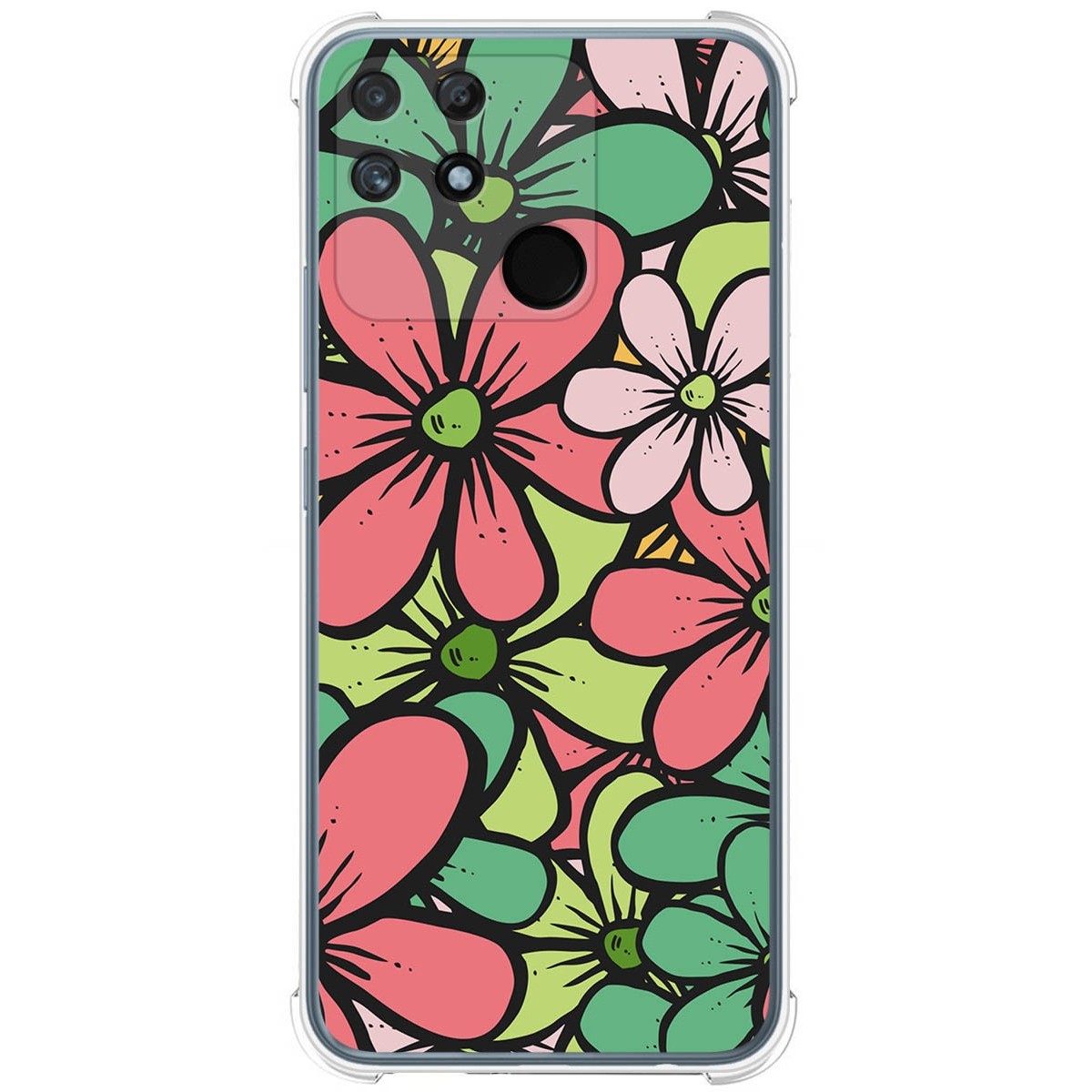 Funda Silicona Antigolpes para Realme Narzo 50A diseño Flores 02 Dibujos