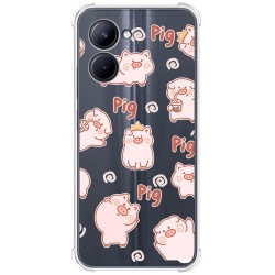 Funda Silicona Antigolpes para Realme C33 diseño Cerdos Dibujos