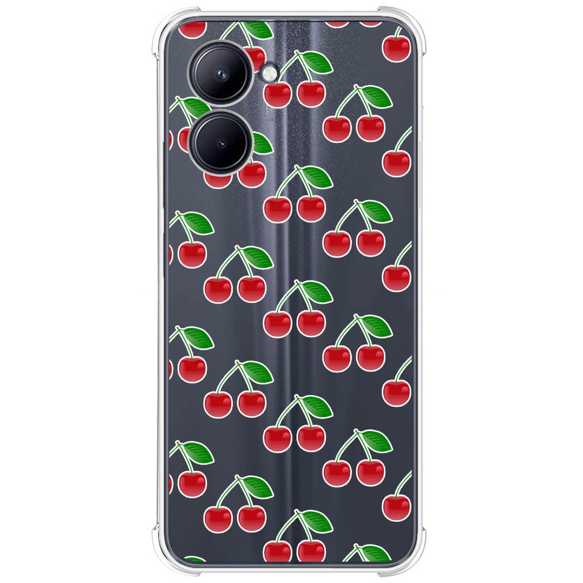 Funda Silicona Antigolpes para Realme C33 diseño Cerezas Dibujos