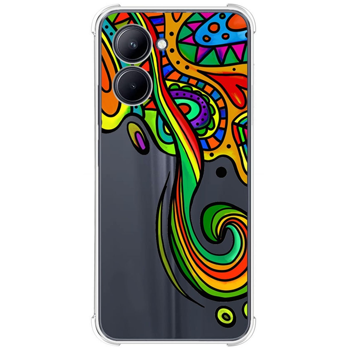 Funda Silicona Antigolpes para Realme C33 diseño Colores Dibujos