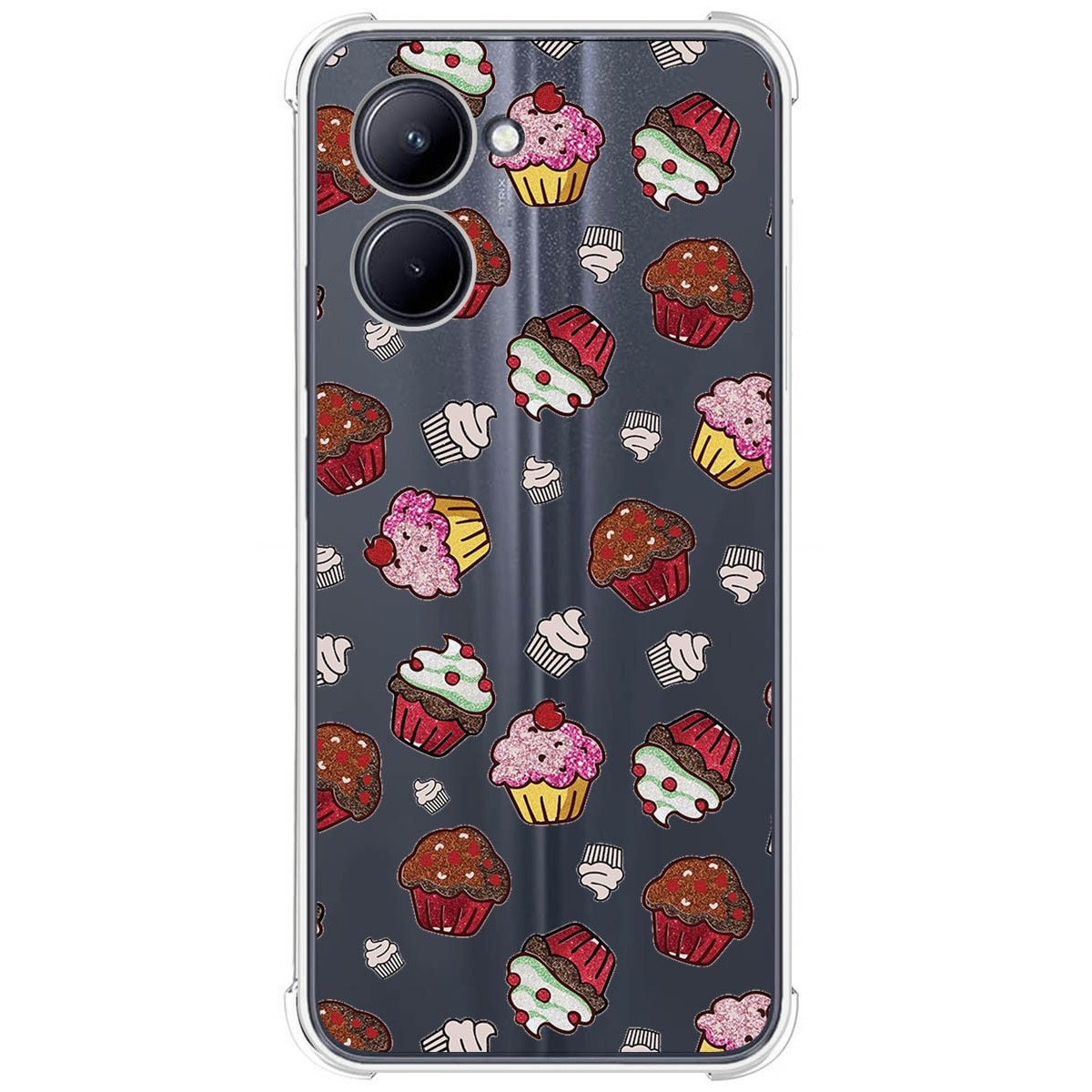 Funda Silicona Antigolpes para Realme C33 diseño Muffins Dibujos
