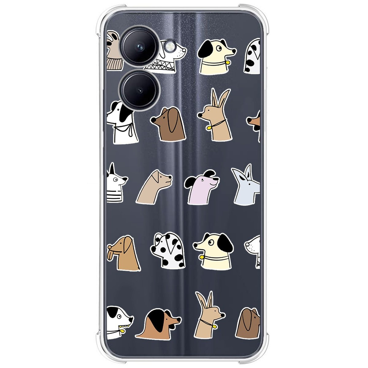 Funda Silicona Antigolpes para Realme C33 diseño Perros Dibujos