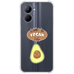 Funda Silicona Antigolpes para Realme C33 diseño Vegan Life Dibujos