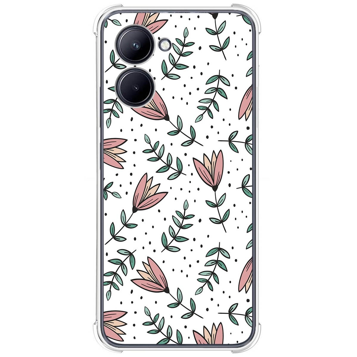 Funda Silicona Antigolpes para Realme C33 diseño Flores 01 Dibujos