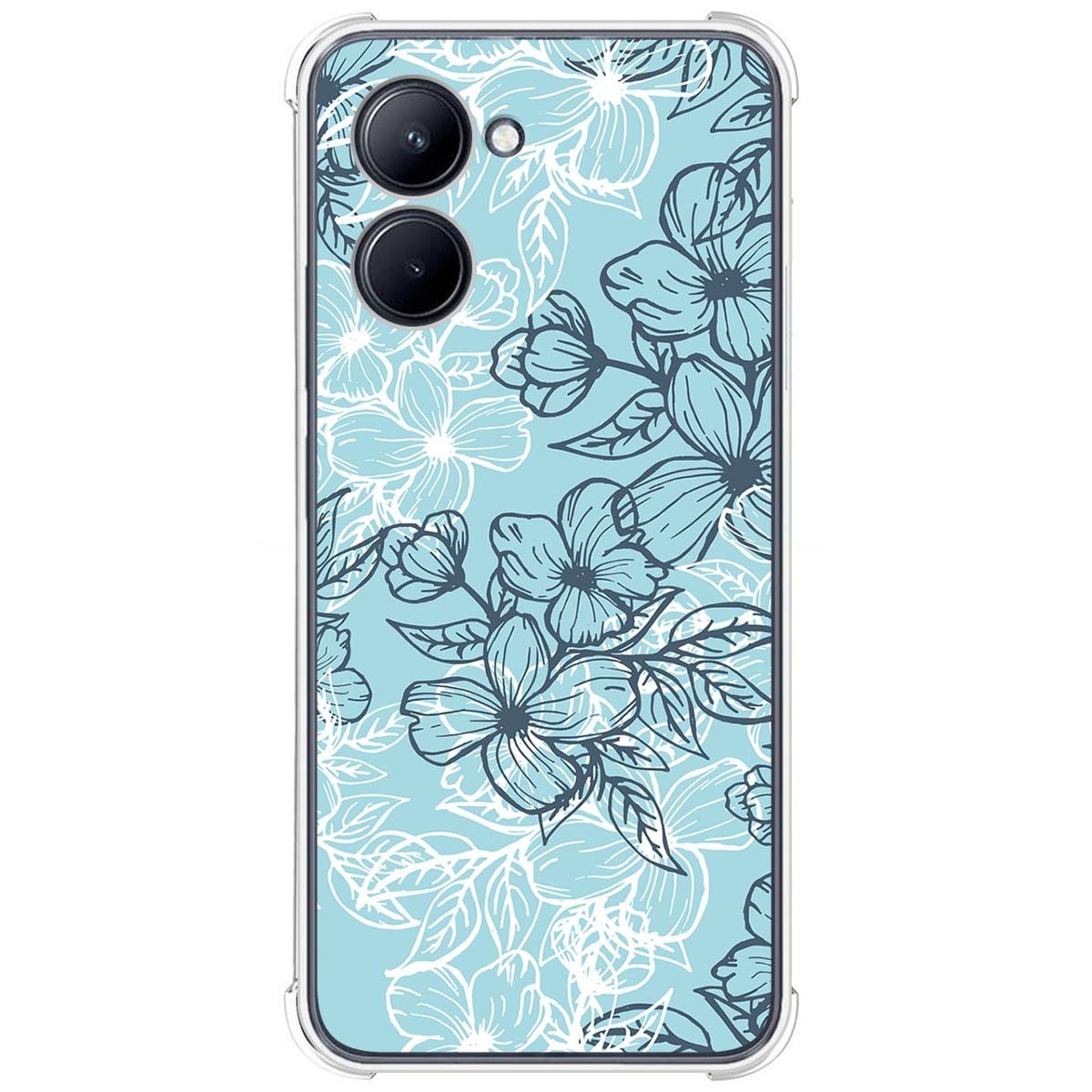 Funda Silicona Antigolpes para Realme C33 diseño Flores 03 Dibujos