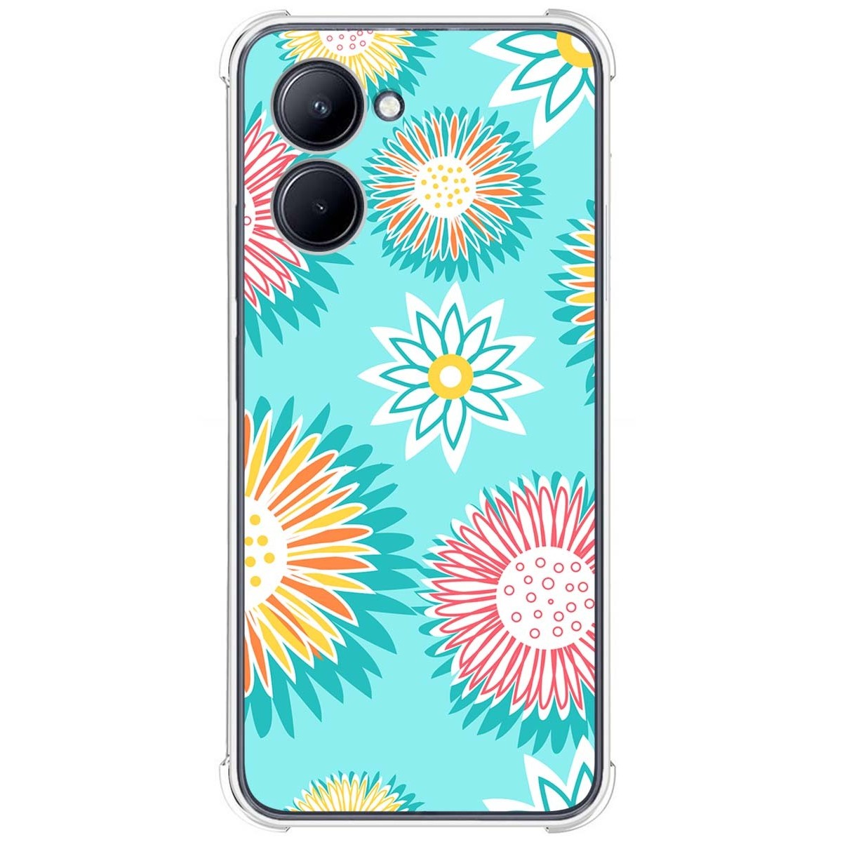 Funda Silicona Antigolpes para Realme C33 diseño Flores 05 Dibujos