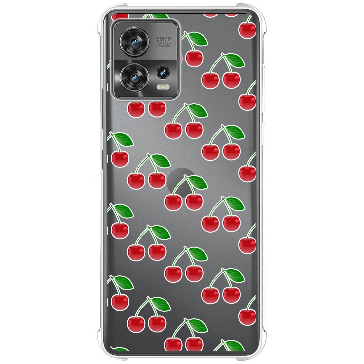 Funda Silicona Antigolpes para Motorola Edge 30 Fusion 5G diseño Cerezas Dibujos