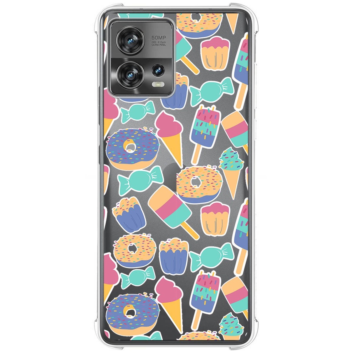 Funda Silicona Antigolpes para Motorola Edge 30 Fusion 5G diseño Dulces 02 Dibujos