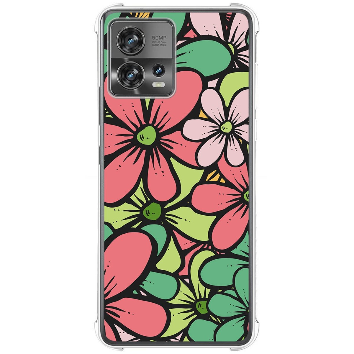 Funda Silicona Antigolpes para Motorola Edge 30 Fusion 5G diseño Flores 02 Dibujos