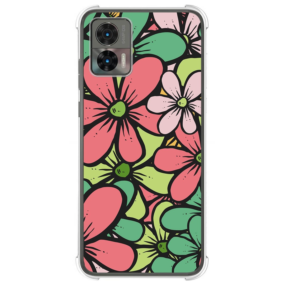 Funda Silicona Antigolpes para Motorola Edge 30 Neo 5G diseño Flores 02 Dibujos