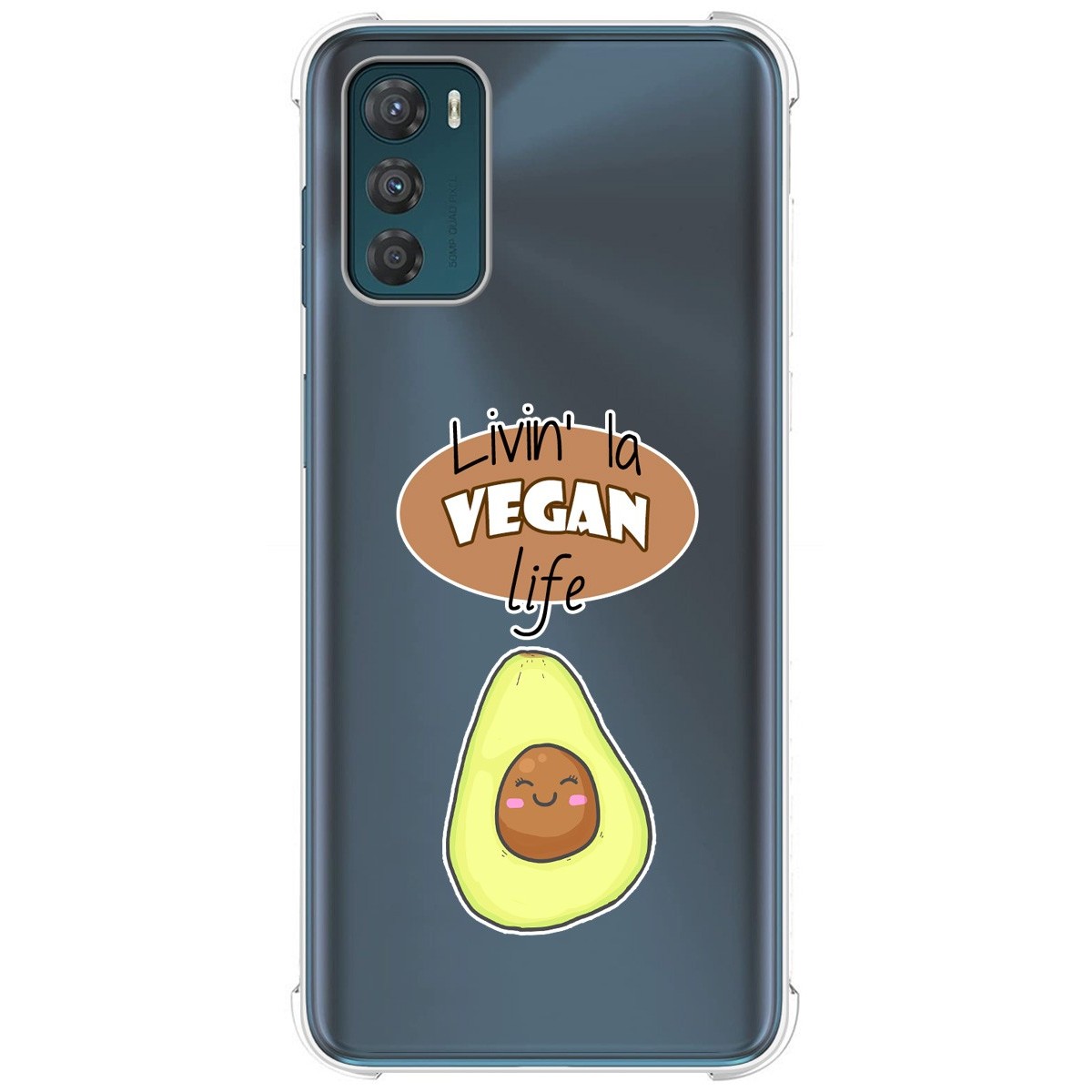 Funda Silicona Antigolpes para Motorola Moto G42 4G diseño Vegan Life Dibujos